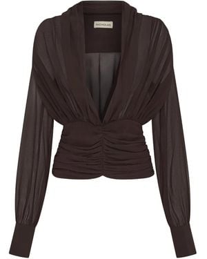 Nicholas Jacqueline Geplooide Top - Zwart