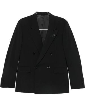 Lardini Double-Breasted Peak-Lapel Blazer - Black