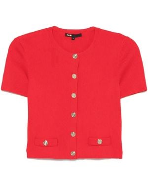 Maje Gerippter Cardigan - Rot