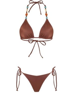 Brigitte Bardot Bikini Con Perline - Marrone