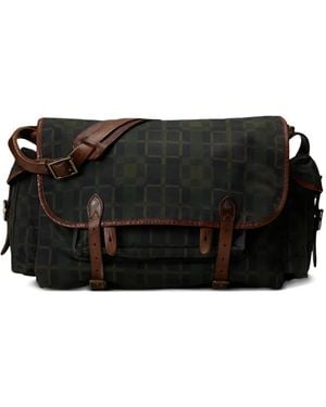 RRL Medium Checked Messenger Bag - Black