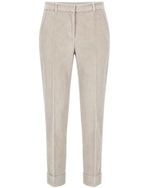 Slowear Corduroy Turn-Up Trousers - Natural