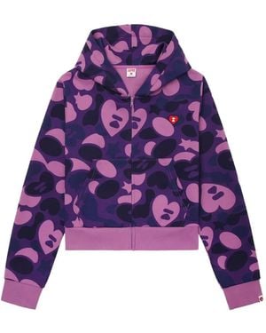 AAPE BY A BATHING AP Camouflage-Print Zip-Up Hoodie - Purple