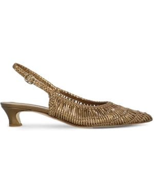 Julie Dee Woven Metallic Slingback Court Shoes