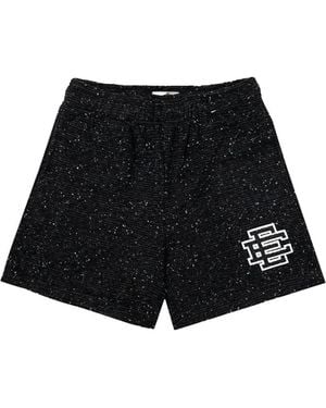 Eric Emanuel Bouclé Logo-Print Shorts - Black