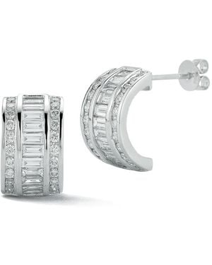 Mateo Halbe Creolen Mit Diamanten - Weiß