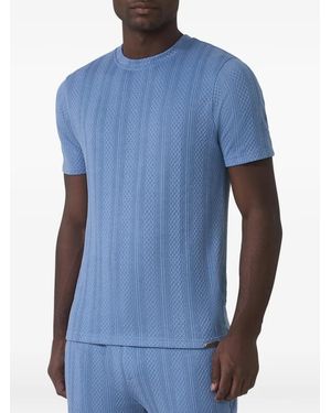 Mauvais Tanami Cable-Knit Textured T-Shirt - Blue