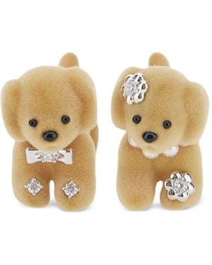 YVMIN Pendientes con aplique de perro - Metálico