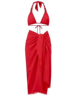 Seafolly Textured Fringed-Trim Beach Wrap