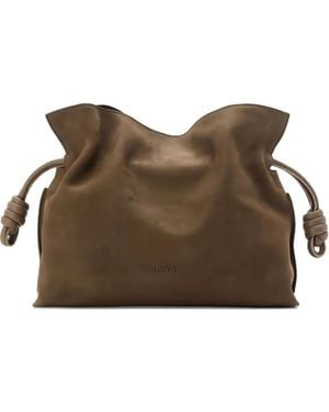 Loewe Mittelgroße Flamenco Clutch - Braun