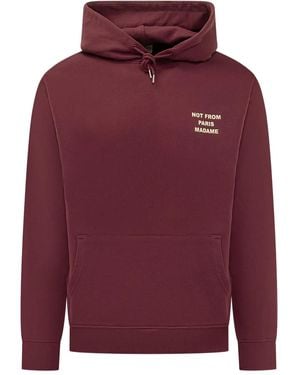Drole de Monsieur Slogan-print Hoodie - レッド
