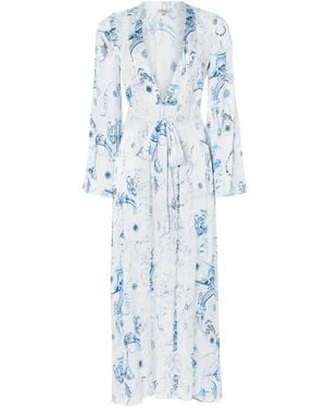 Temperley London Aphrodite Robe - Blue
