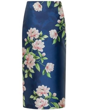 Lunatica Milano Floral Pencil Skirt - Blue