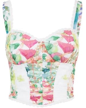 Charo Ruiz Sylva Floral-Print Top - White