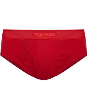 Tom Ford Slip Mit Logo-Bund - Rot