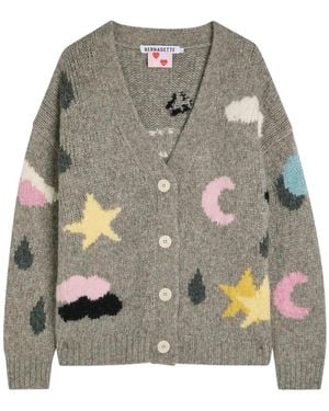 BERNADETTE Stormy Graphic Intarsia Alpaca-Blend Cardigan - Gray
