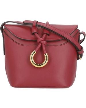 Coccinelle Knotted-Strap Leather Shoulder Bag - Pink