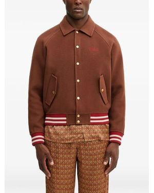Drole de Monsieur Logo-Embroidered Bomber Jacket - Brown