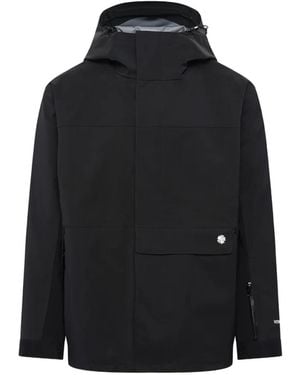 vowels Water-Resistant Hooded Shell Jacket - Black