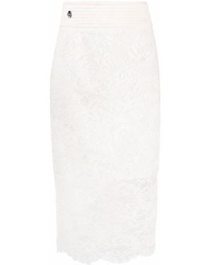 Philipp Plein Lace-patterned Pencil Skirt - Multicolor