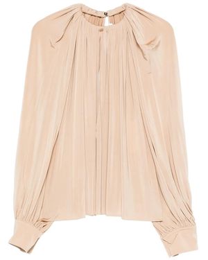 Ferragamo Blouse With Back Slit Detail - Natural