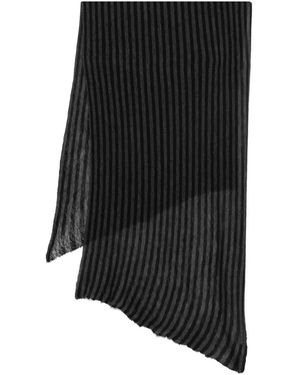Botto Giuseppe Striped-Pattern Cashmere Scarf - Black