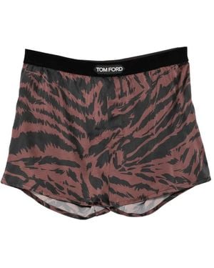 Tom Ford Bóxer Con Estampado De Tigre - Marrón