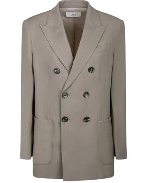 Ami Paris Double-Breasted Blazer - Grey