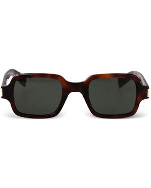 Saint Laurent Sonnenbrille Mit Eckigem Gestell - Schwarz