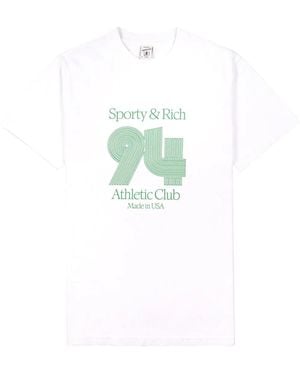 Sporty & Rich 94 Athletic Club Cotton T-Shirt - Blue
