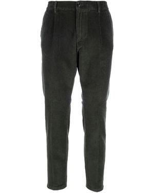 Cruna Pleated Corduroy Trousers - Black