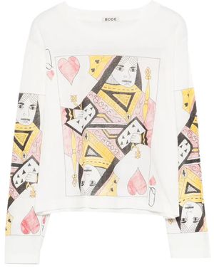 Bode Camiseta con corazones estampados - Blanco