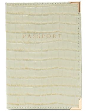 Aspinal of London Leather Passport Cover - Natural