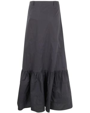 Mantu Gerüschter Maxirock - Grau