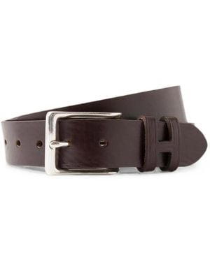 Hackett Granulated-Leather Belt - Brown