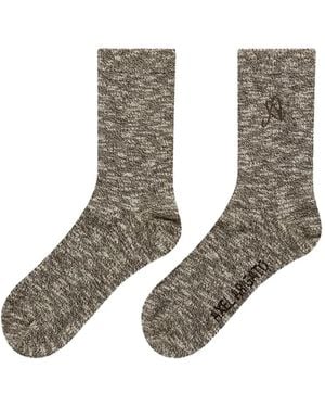 Axel Arigato Mélange Crew Socks - Natural