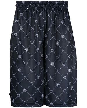 Marni Logo-Print Shorts - Blue