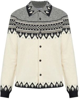McQueen Wollen Vest Met Doodskoppatroon - Grijs