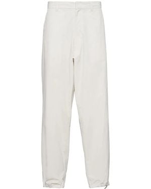 Prada Drawstring Wide-Leg Trousers - White