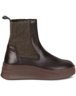 Voile Blanche Flaurence Panelled Boots - Brown