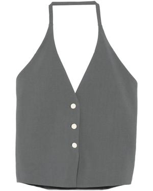 Alysi Top Con Scollo All'Americana - Grigio