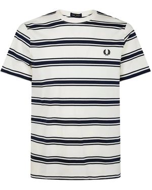 Fred Perry T-Shirt A Righe - Bianco