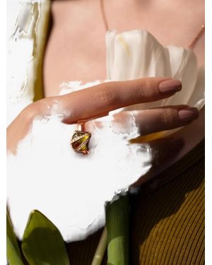 CLARA CHEHAB Anello Elemental Con Peridoto E Diamanti - Rosa