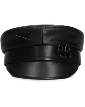 Ruslan Baginskiy Baker Boy Monogram-Logo Hat - Black