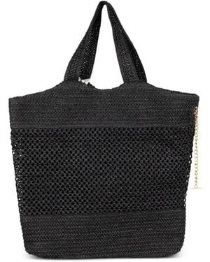 Marc Ellis Logo-Appliqué Woven Tote Bag - Black