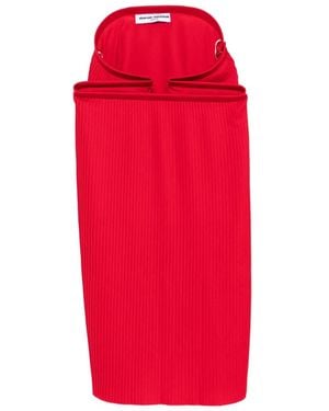 Duran Lantink Jupe Mi-Longue À Design Plissé - Rouge