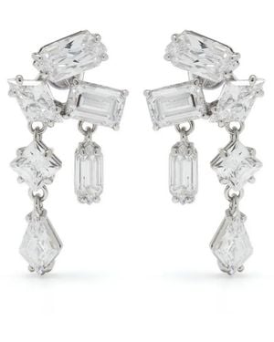 Swarovski Mesmera Crystal-Embellished Drop Earrings - White