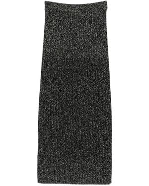 Max Mara Ribbed Lurex-Effect Skirt - Black