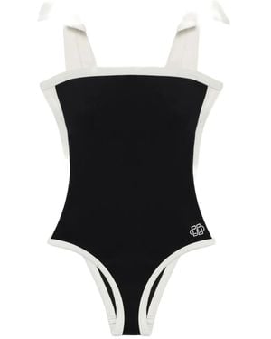 Jonathan Simkhai Colour-Blocked Tie-Strap Swimsuit - Black