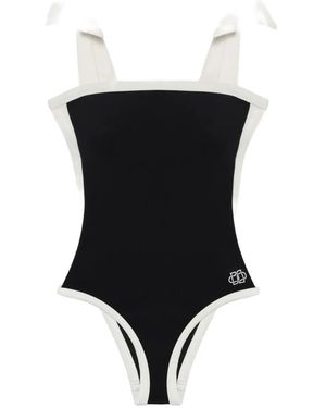 Jonathan Simkhai Colour-Blocked Tie-Strap Swimsuit - Black